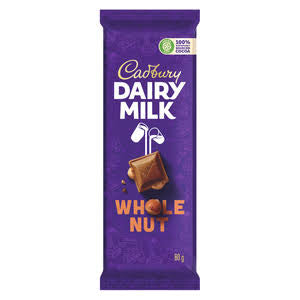 Cadbury Dairy Milk Whole-Nut 80g