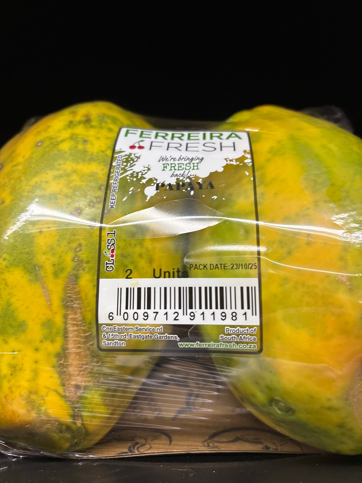 Ferreira fresh papaya 2 units
