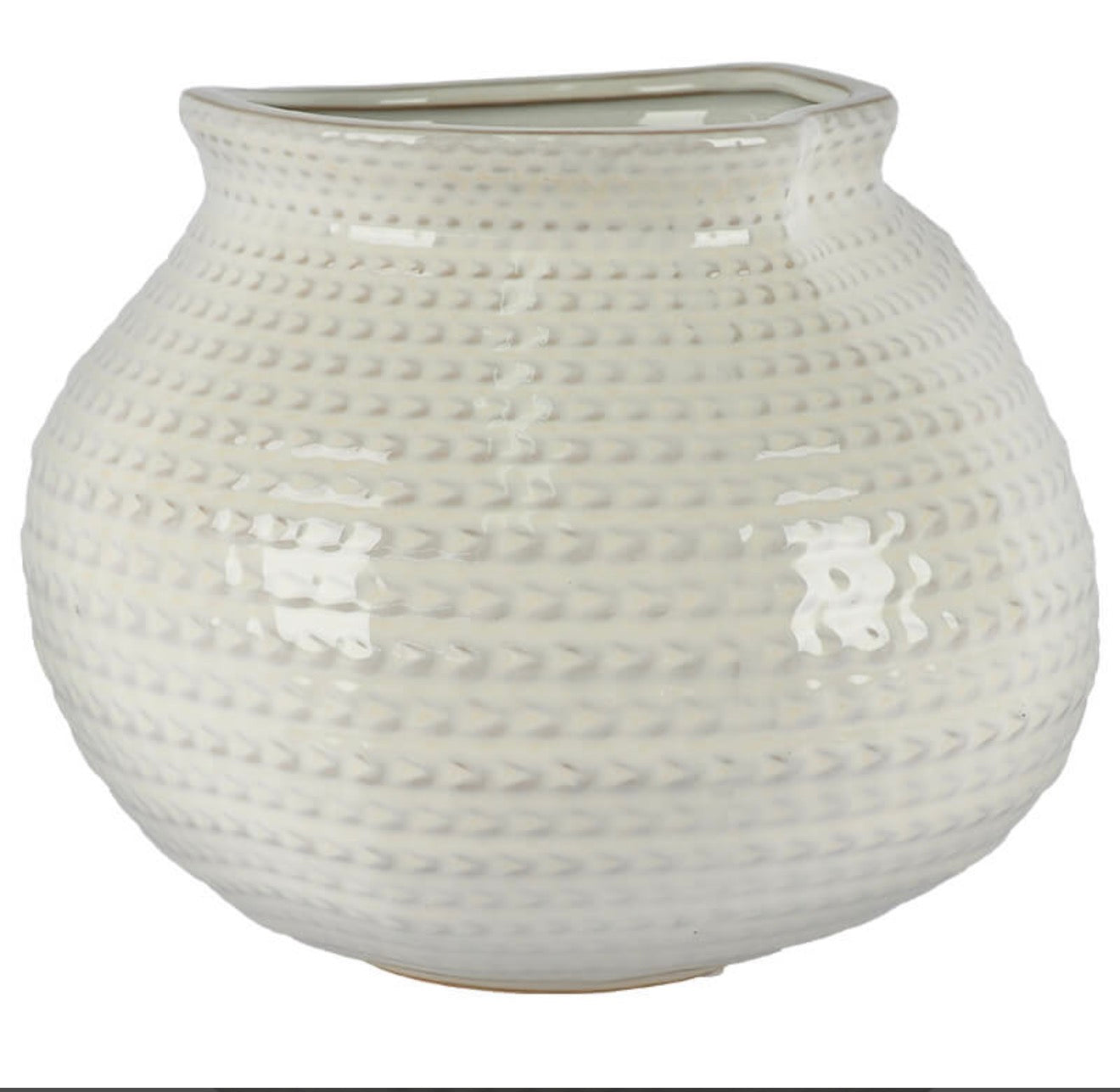 White Weave Vase 20 x 24cm