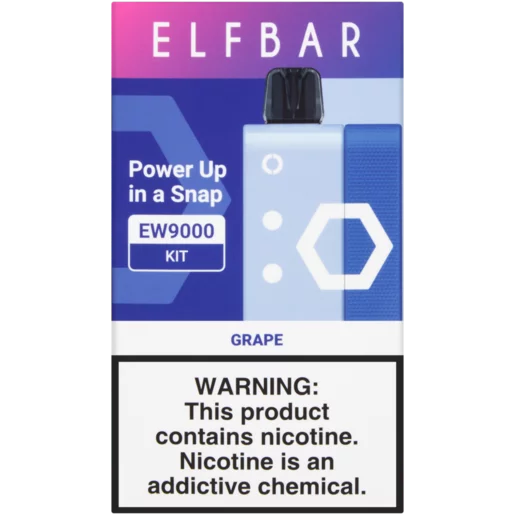 ELFBAR EW9000 Grape 5% Rechargeable Disposable Vape Pod Kit 16ml