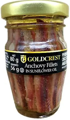Goldcrest Anchovies in Sunflower Oil 80g