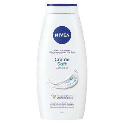 NIVEA Creme Soft Shower Cream Body Wash with Natural Almond Oil 750ml