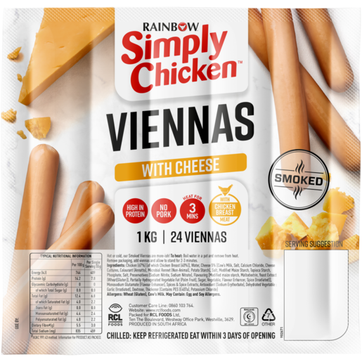 Simply chicken smoked Vienna with cheese