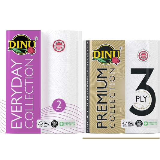 Dinu Premium Household 3-Ply Paper Towel 2 Rolls, White