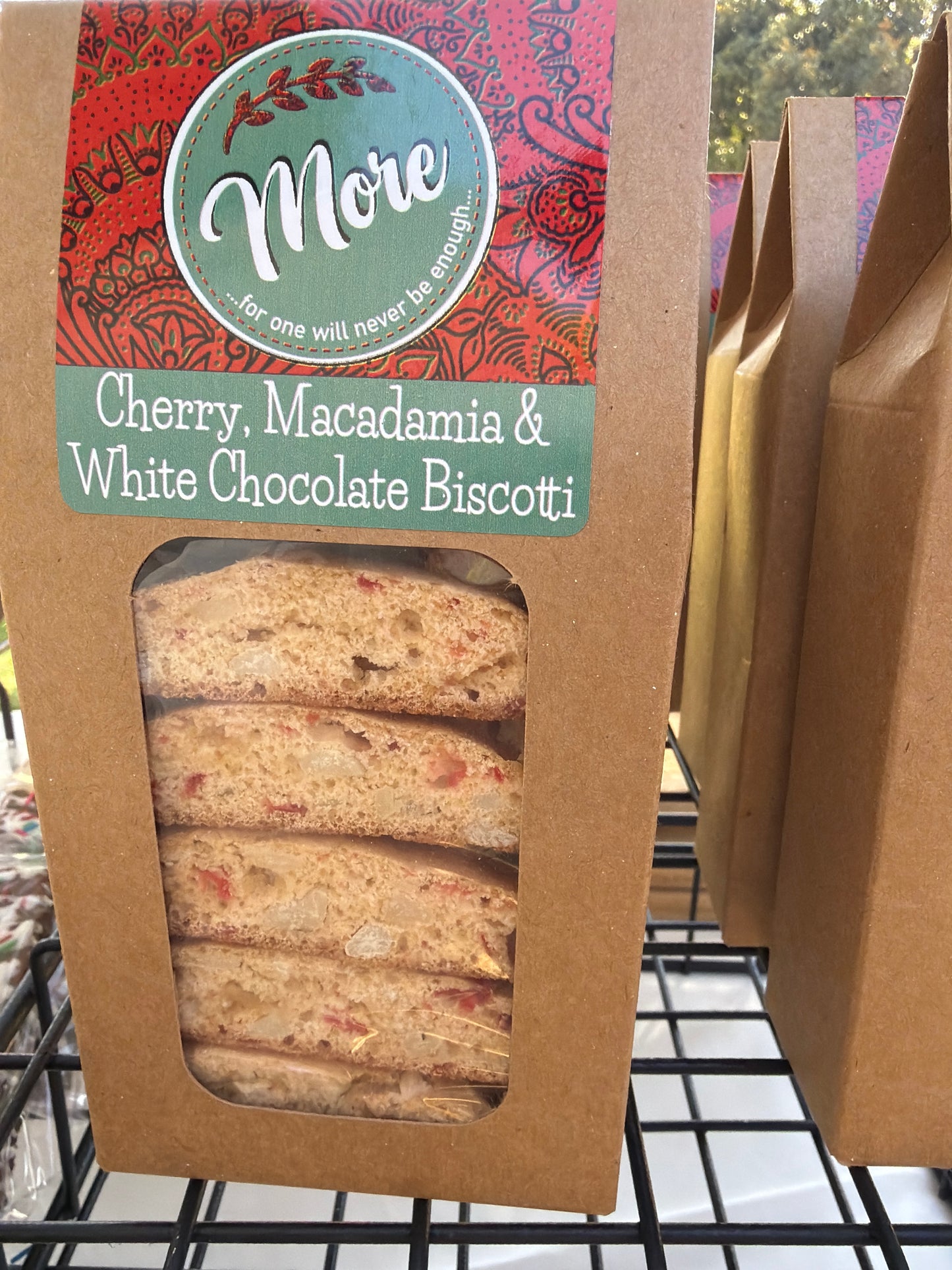 More cherry macadamia and white chocolate biscotti ￼