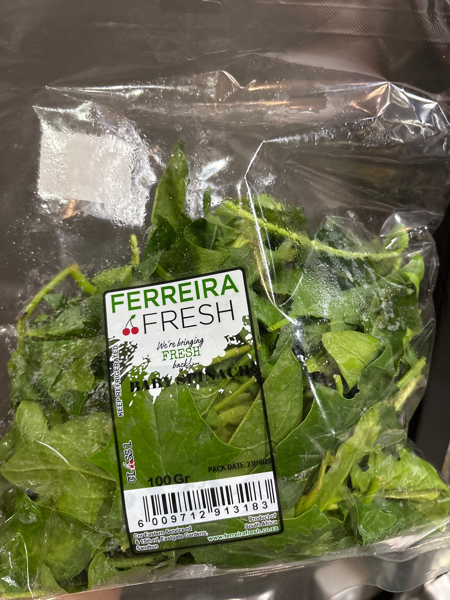 Ferreira fresh baby spinach 100 g ￼