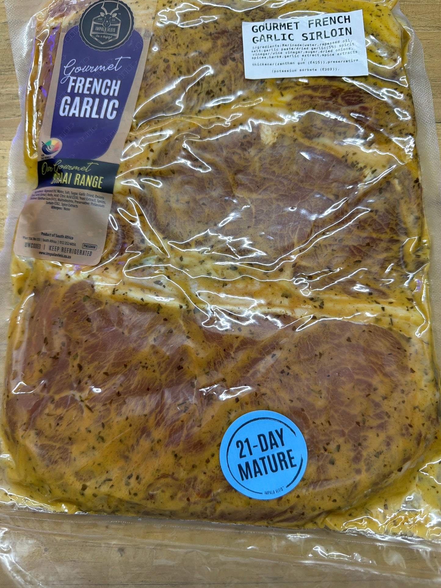 Gourmet French garlic sirloin 700g average