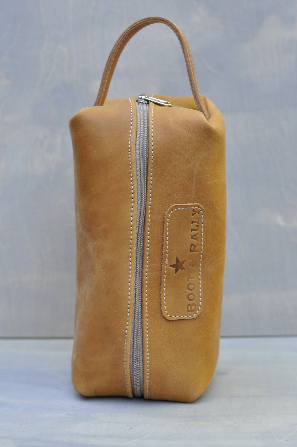 Full Leather Shaving bag Tan
