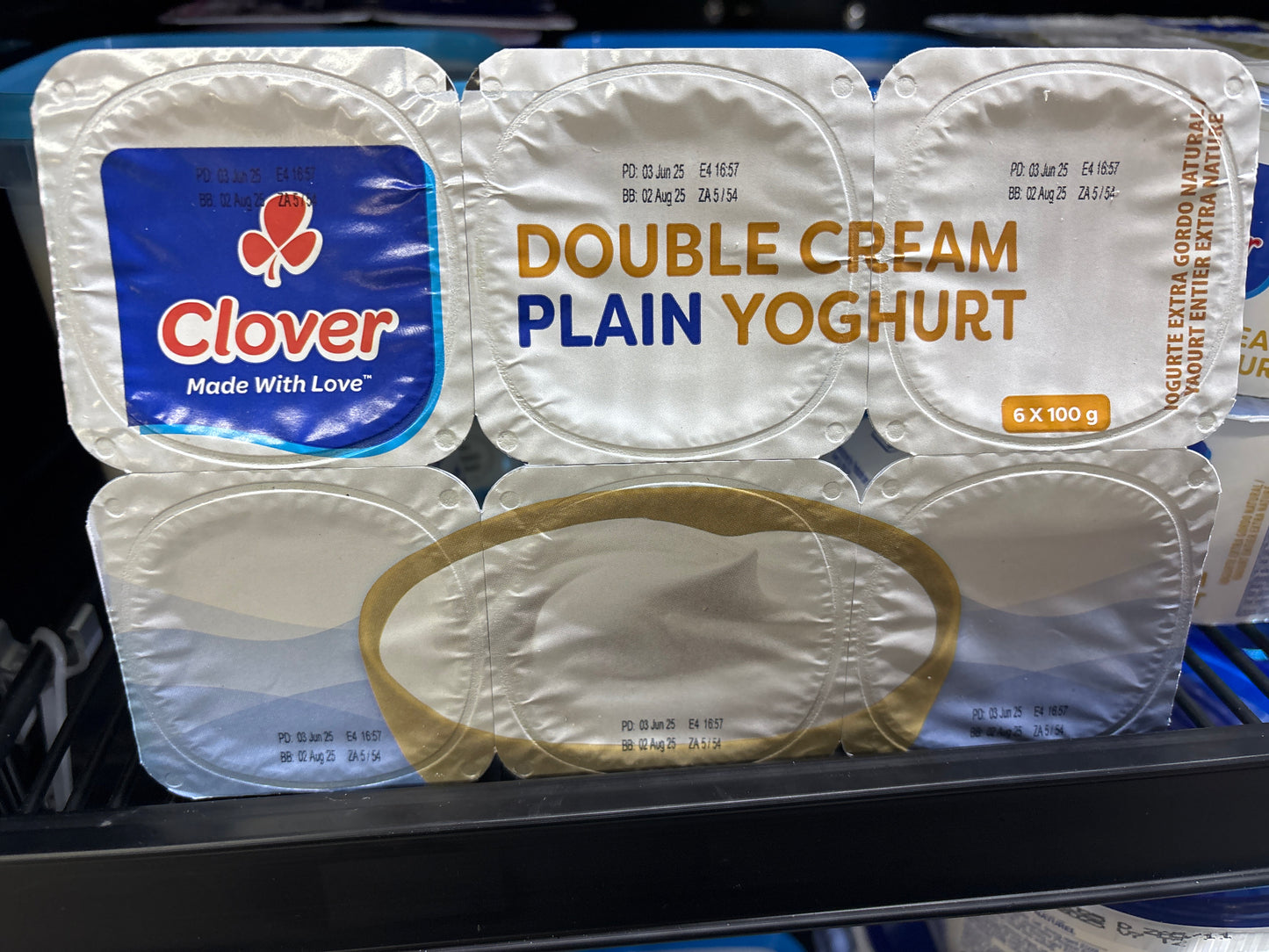 Clover Double Cream Yogurt 6 x 100g
