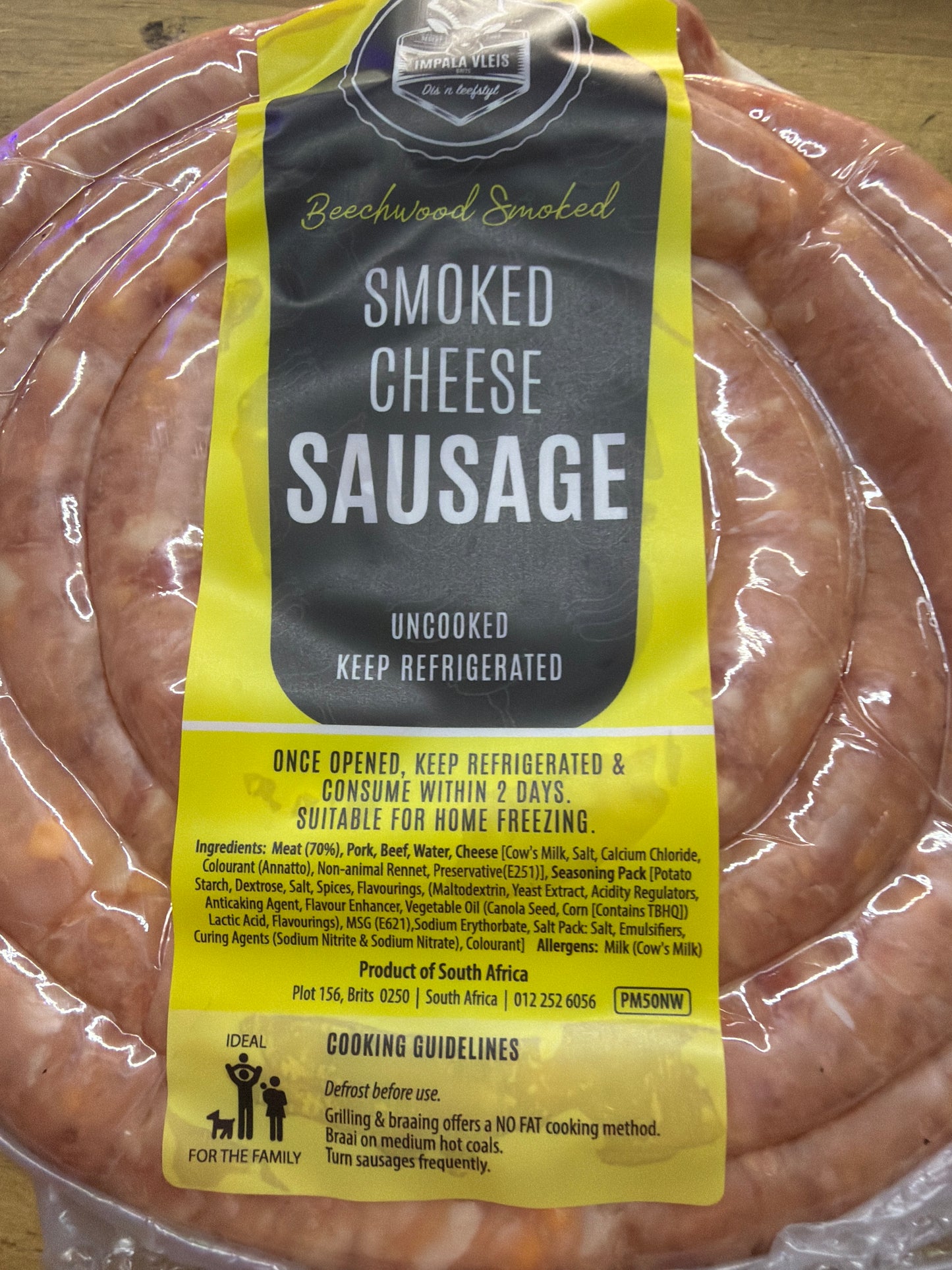 Smoked cheese sausage