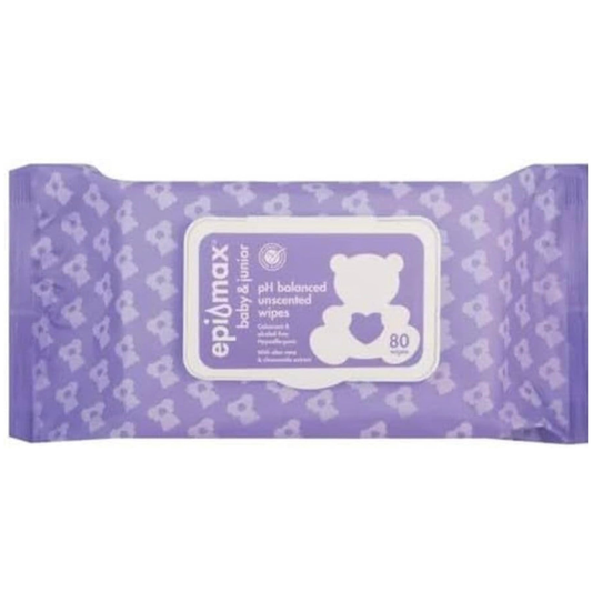 Epi-Max Baby and Junior pH Balanced Unscented 80 Wipes
