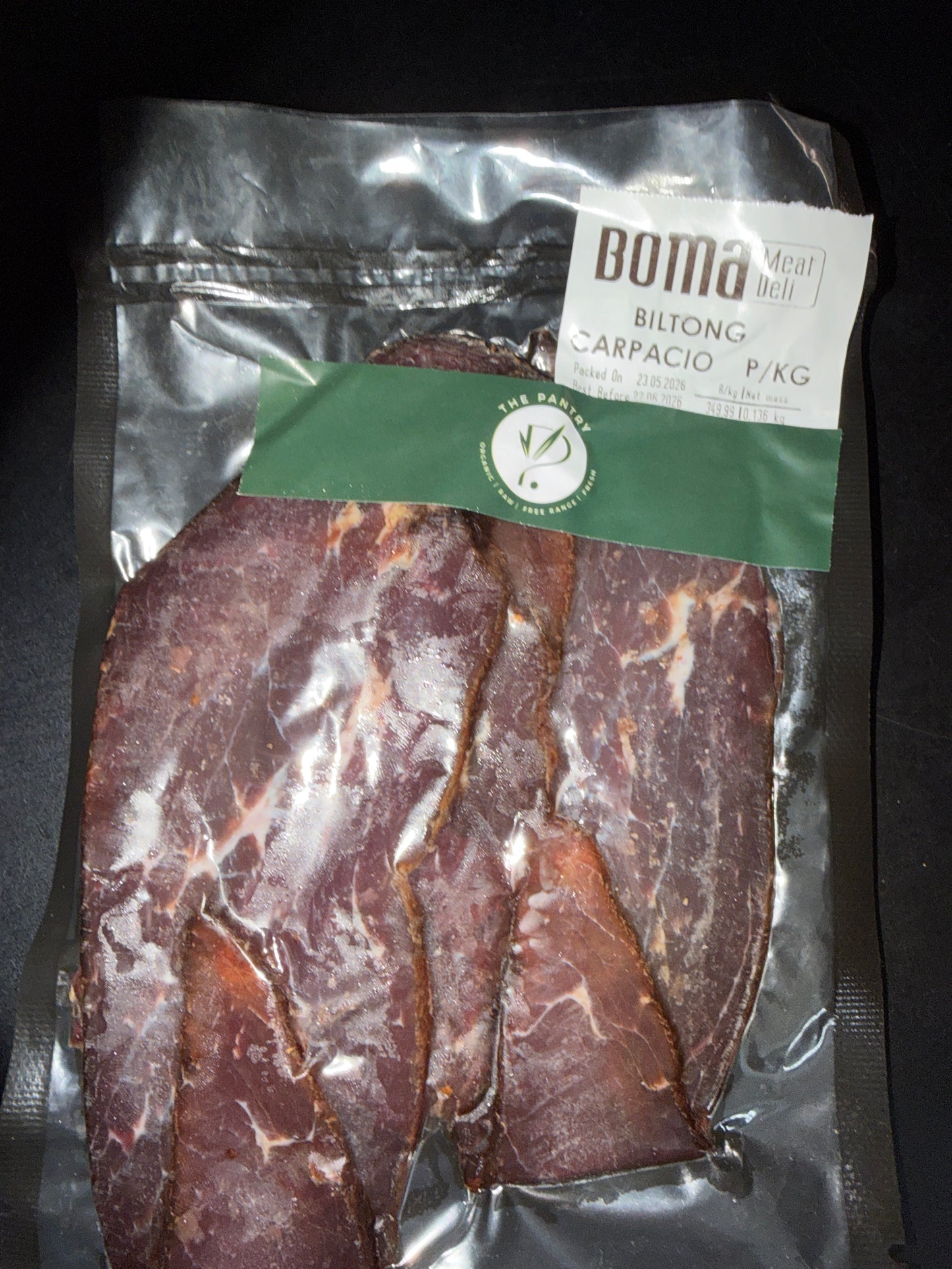 Boma Biltong carpaccio cold meat