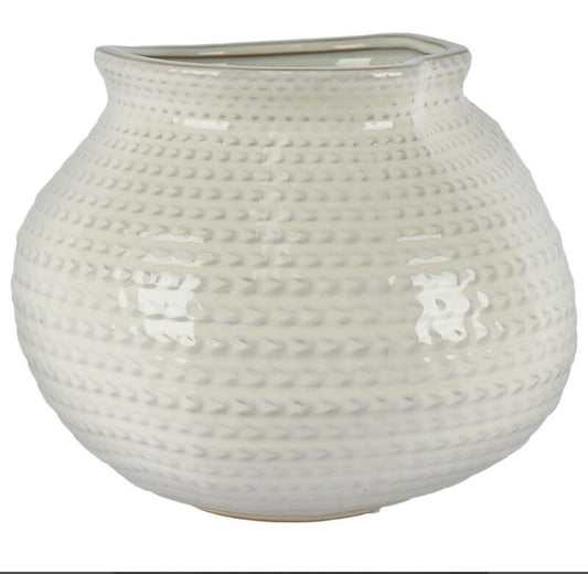 White Weave Vase 20 x 24cm