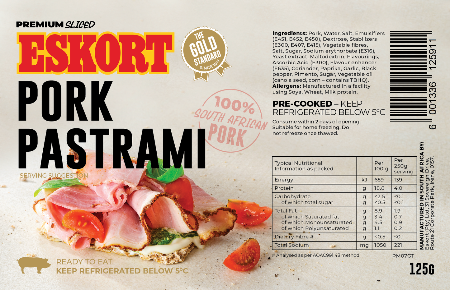 Eskort pork pastrami 125g