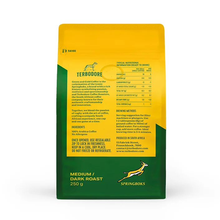Terbodore Green & Gold Coffee beans 250g