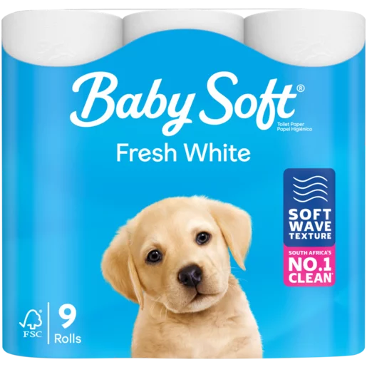 Baby Soft® Fresh White 2 Ply Toilet Paper - Pack of 9