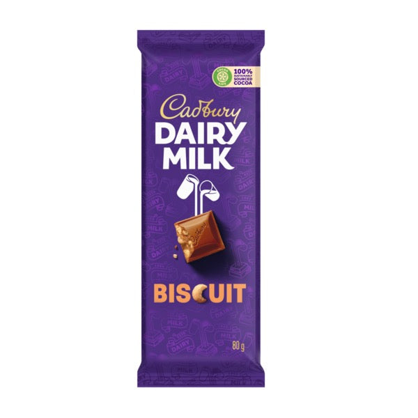 Cadbury Dairy Milk Biscuit Chocolate Slab 80g