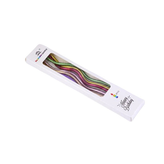 Long colourful cake candles