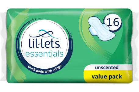Lil-Lets Essentials Winged Pads Unscented 16 Pads