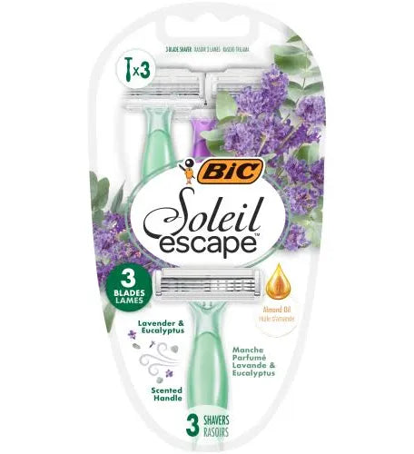 BIC Women's Soleil Escape 3 Flexible Blade Disposable Razor 3-Piece Set