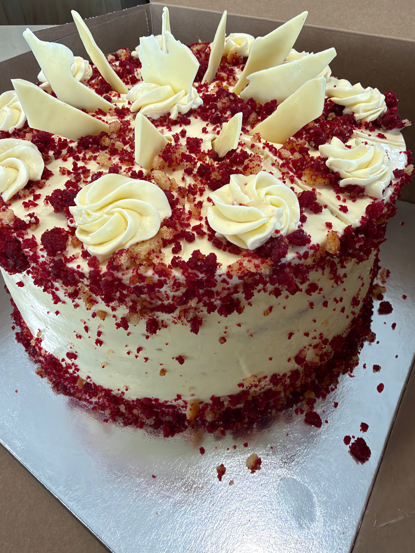 Half red velvet half vanilla