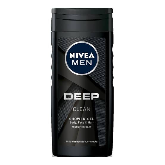 NIVEA MEN Deep 3in1 Shower Gel Body Wash with Microfine Clay 500ml