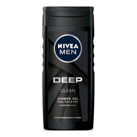 NIVEA MEN Deep 3in1 Shower Gel Body Wash with Microfine Clay 500ml