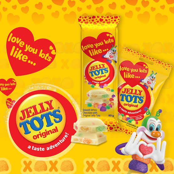 Jelly Tots Slab White 80g