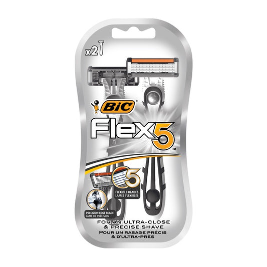 BIC Men's Flex 5 Titanium Disposable 2 Razor Blade in Blister Pack