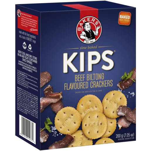 Kips Biltong flavour Salted Crackers 200g