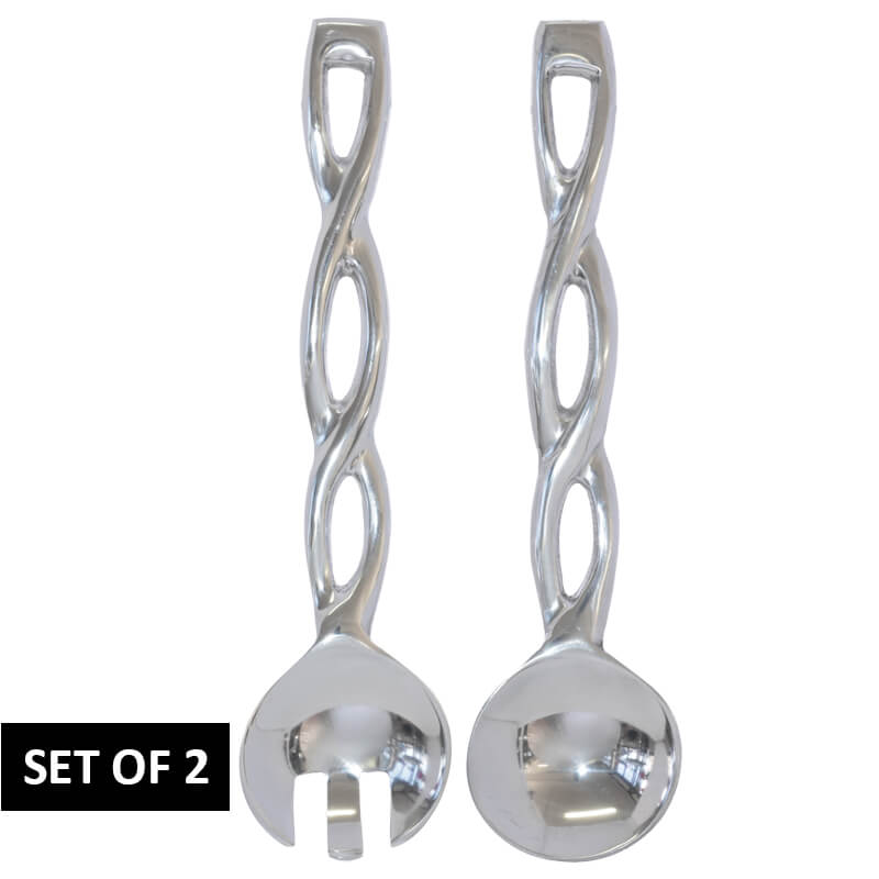 ALU SALAD SERVERS SET of 2 - Rope design