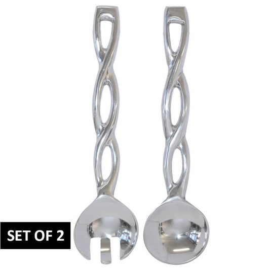 ALU SALAD SERVERS SET of 2 - Rope design