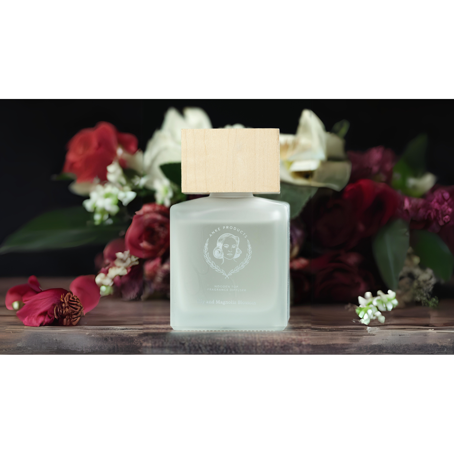 Anke Products Fragranced Wooden Top Diffusers 160ml Lily Magnolia Blossom