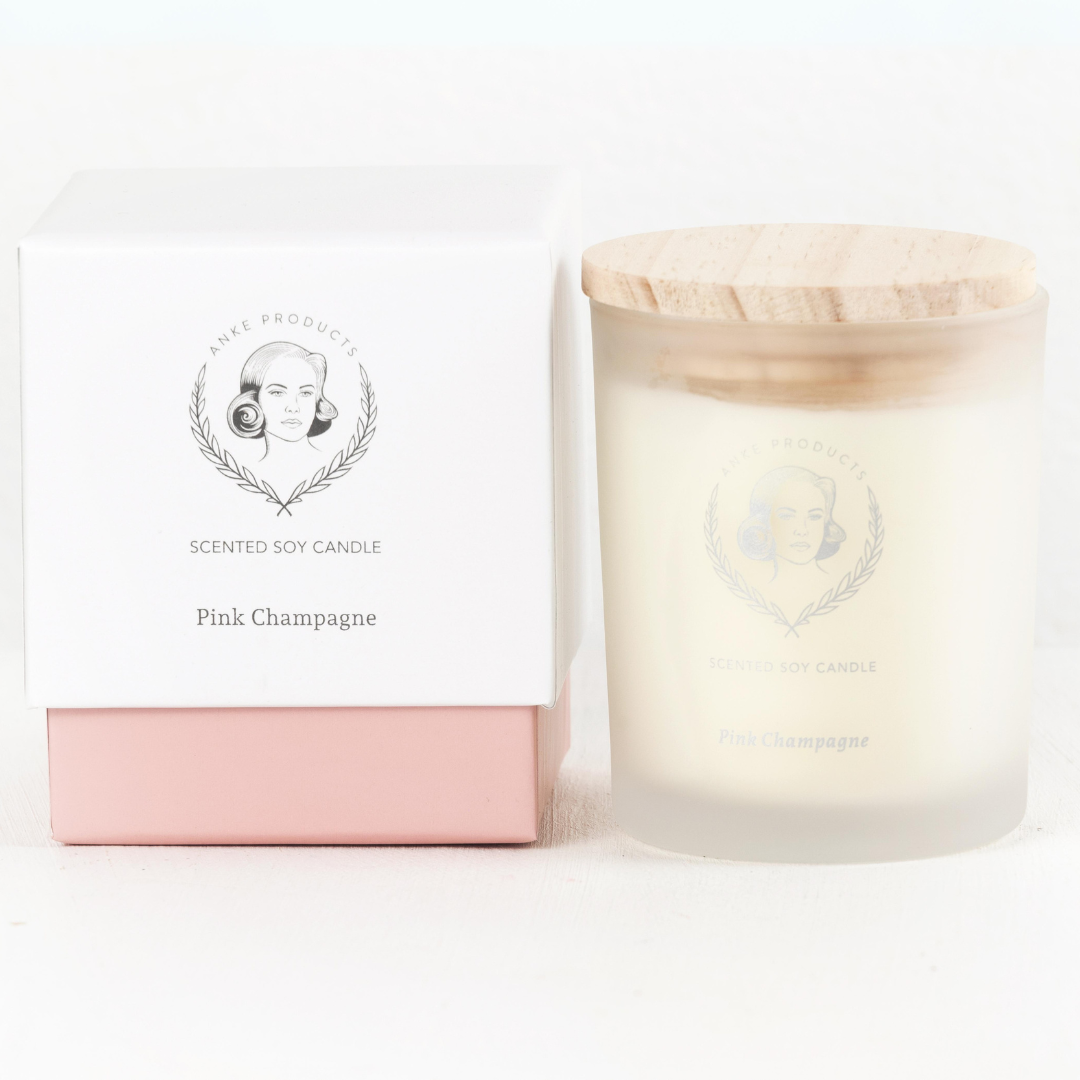 Anke Products - Pink Champagne Scented Soy Candle