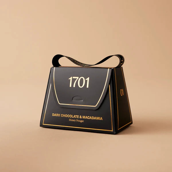 1701 Dark chocolate and macadamia honey Nougat handbag 140g