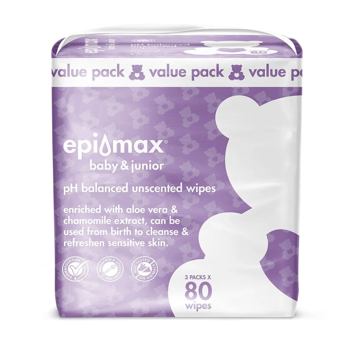 Epimax Wipes - 3 pack 80 wipes