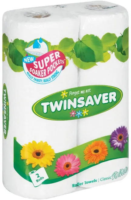 Twinsaver 2 ply Roller Towels (2 rolls/50 sheets per roll)