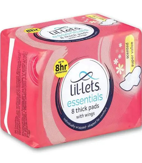 Lilets essentials 8 thick pads with wings value pack