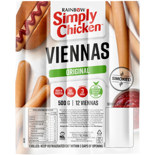 Simply chicken smoked viennas original
