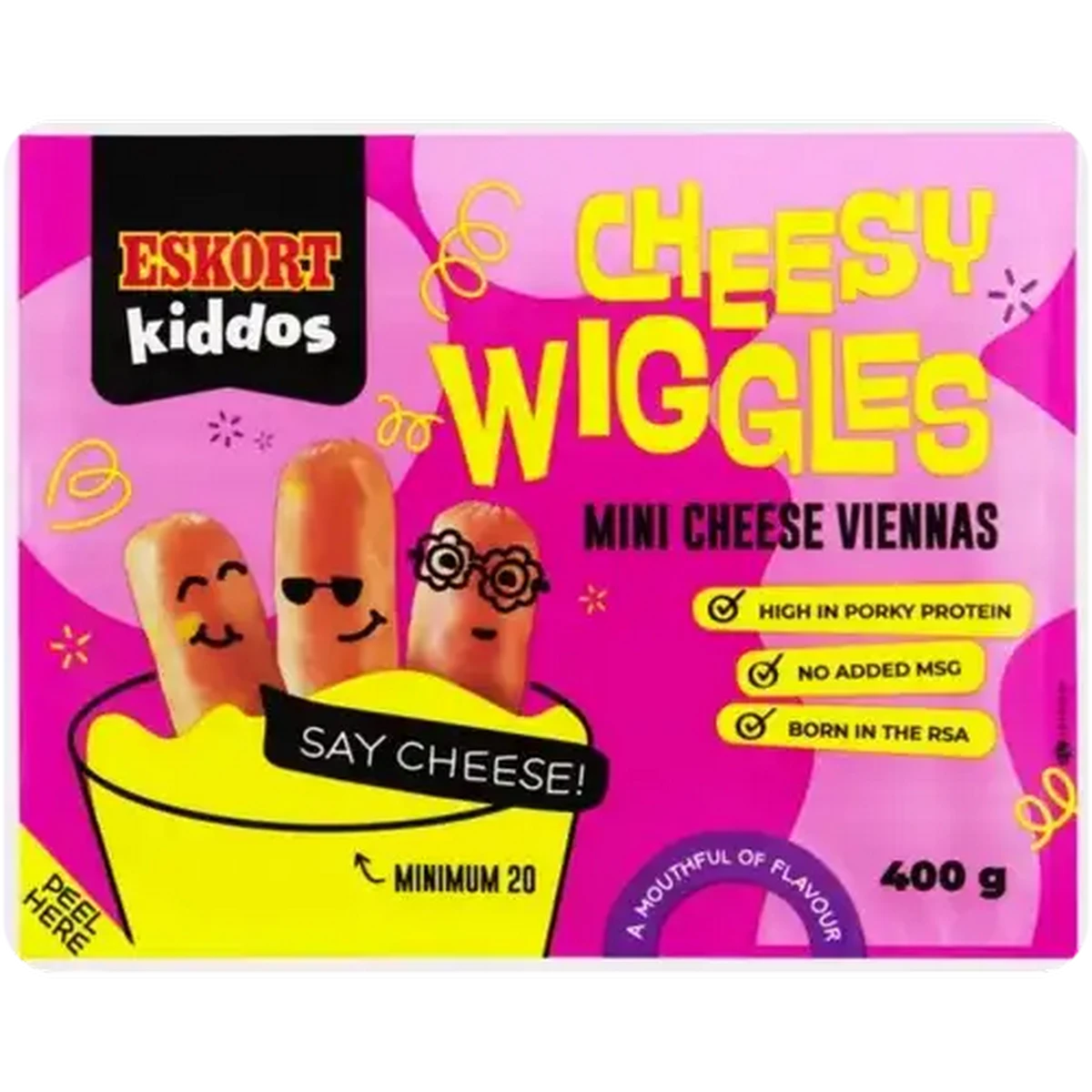 Eskort- Cheesy Wiggles Mini Cheese Viennas