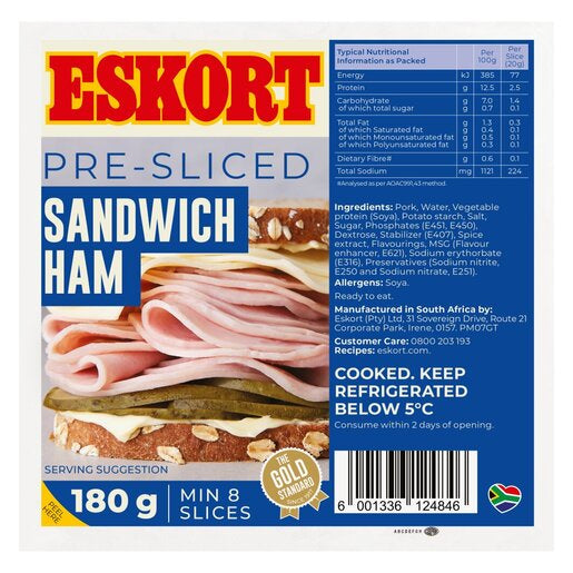 Eskort sliced Sandwich Ham 180g