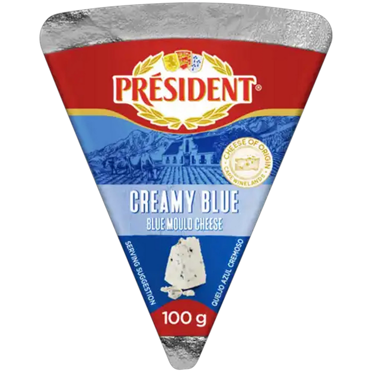 Président Creamy Blue Blue Mould Semi-Hard Cheese Wedge 100g