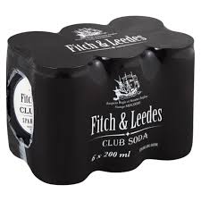 Fitch & leedes soda water 6x200ml